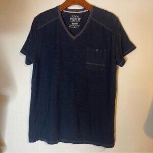 MBX Dark Blue Mens v-neck short sleeve shirt size M